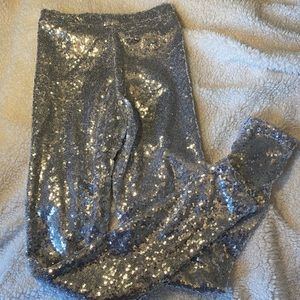 Silver sequin pants!